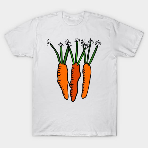 Three Carrots T-Shirt by Turnersartandcrafts